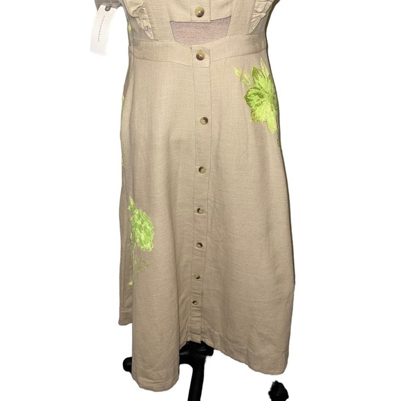 NWT Anthropologie Floral Embroidered Midi Dress Size 2 - Picture 14 of 16